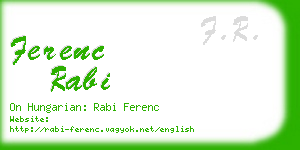 ferenc rabi business card